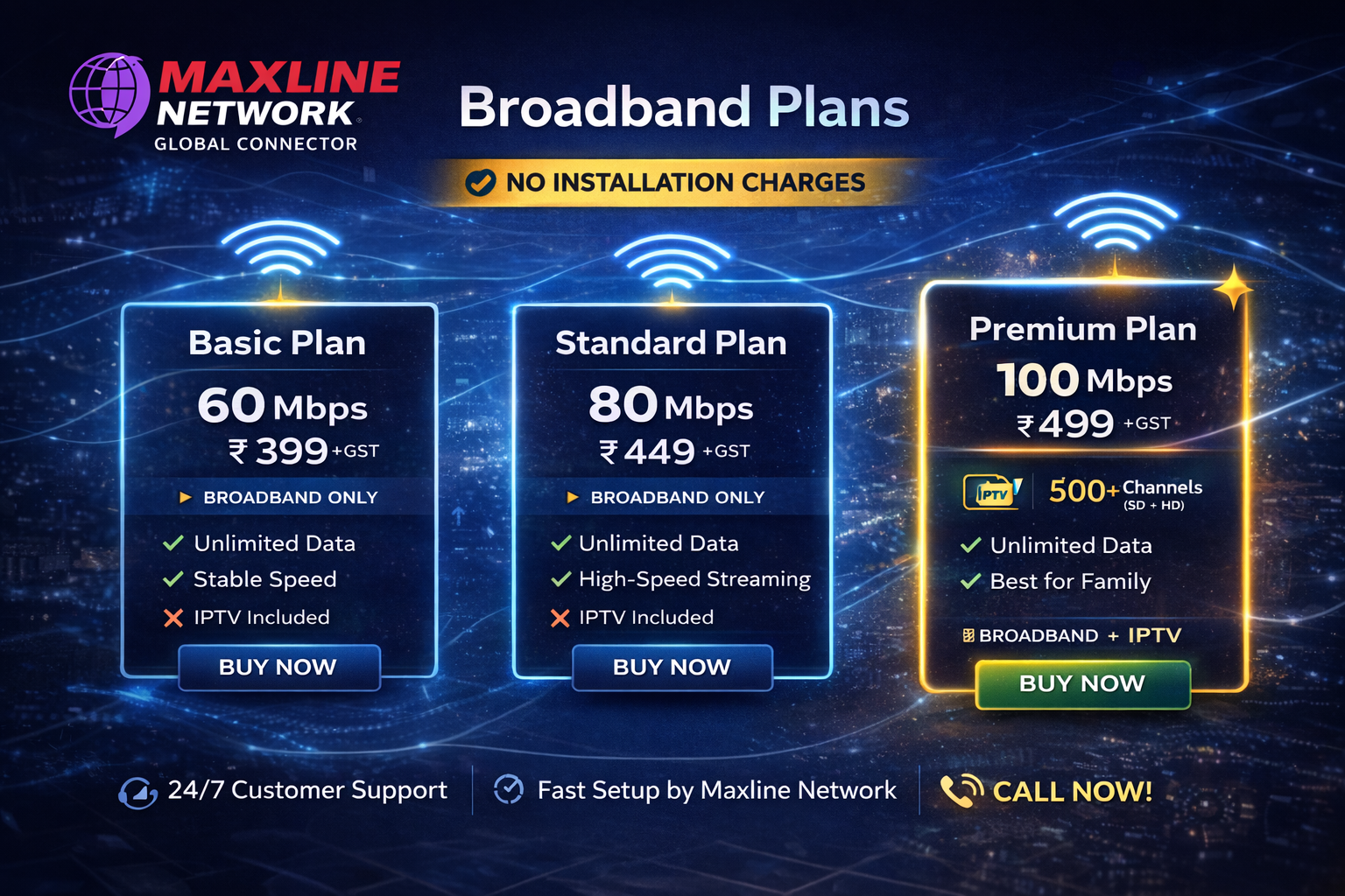 Maxline Broadband Plans